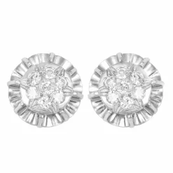 Boucles d'oreilles Or gris et Diamants