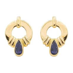 Boucles d'oreilles Or jaune Cordiérite