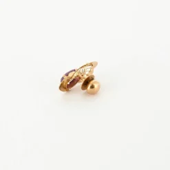Boucles d'oreilles or jaune amethyste