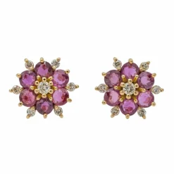 Boucles d'oreilles Or jaune Rubis