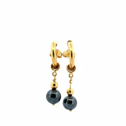 Boucles D'oreilles Or Jaune 18k & Perle