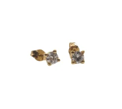Boucles d’oreilles or jaune et diamants