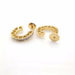 Boucles d'oreilles or jaune 18 diamants