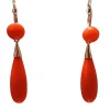 Boucles d'oreilles Or jaune Corail