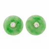 Boucles d'oreilles Or jaune Jade Jadéite