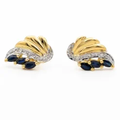Boucles d'oreilles Or jaune Saphir