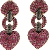 Boucles d'oreilles or jaune diamants rubis