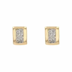 Boucles d'oreilles or jaune diamants modernes