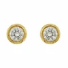 Boucles d'oreilles or jaune diamants