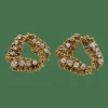 Boucles d’oreilles or jaune serties de diamants taille ancienne