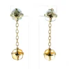 Boucles d'Oreilles Or jaune Citrines et Topazes bleues