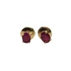 Boucles d’oreilles or jaune 18 carats serties de rubis ovale