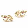 Boucles d'oreilles Or jaune Rubis Diamants