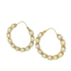 Boucles d'oreilles or jaune et perles