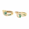 Boucles d'oreilles or jaune, émeraudes et diamants