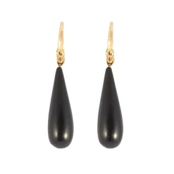 Boucles d'oreilles or jaune goutte d'ébène