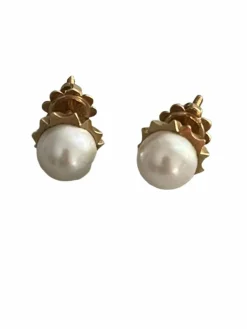 Boucles d'Oreilles Or Jaune Perles Akoya
