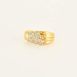 Boucles d'oreilles or jaune diamants