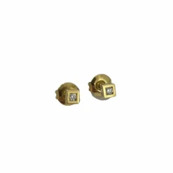 Boucles d’oreilles or jaune diamant