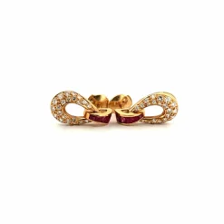 Boucles d'oreilles or jaune 18 k Rubis & Diamants