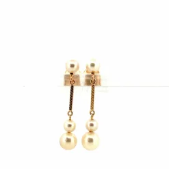 Boucles d'oreilles Or Jaune 18k & Perles