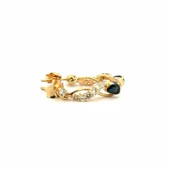 Boucles d'oreilles Or Jaune 18k Diamants & Saphirs