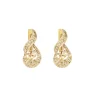 Boucles d'oreilles or jaune, platine, diamants