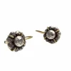 Boucles d'oreilles or jaune argent diamants