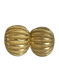 Boucles d'Oreilles Or Jaune Godronné