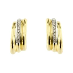 Boucles d'oreilles or jaune diamants