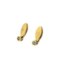 Boucles d'oreilles or jaune et diamants