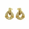 Boucles d'oreilles or jaune avec diamants naturels de 2,50 carats certifiés HRD