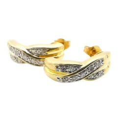 Boucles d'oreilles or jaune & diamants