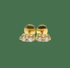 Boucles d’oreilles or jaune et diamants