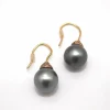 Boucles d'oreilles or jaune, perles et diamants