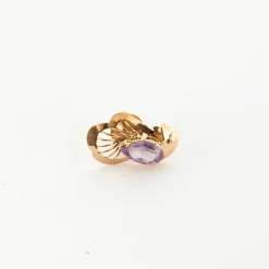 Boucles d'oreilles or jaune amethyste