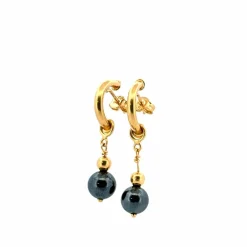 Boucles D'oreilles Or Jaune 18k & Perle