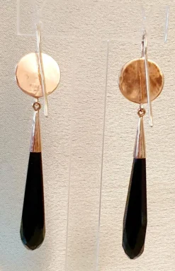 Boucles d'oreilles Or jaune Onyx Agate