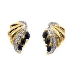 Boucles d'oreilles Or jaune Saphir