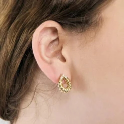 Boucles d'oreilles or jaune et diamants