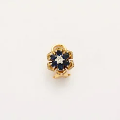 Boucles d'oreilles or jaune diamants saphir