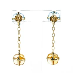 Boucles d'Oreilles Or jaune Citrines et Topazes bleues