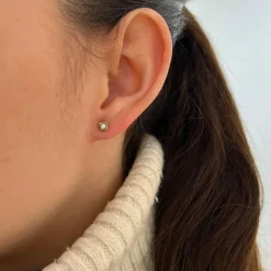 Boucles d’oreilles or jaune diamant