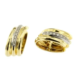 Boucles d'oreilles or jaune diamants