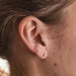 Boucles d'oreilles or jaune diamant