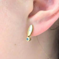 Boucles d'oreilles or jaune et diamants