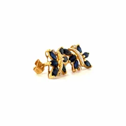 Boucles d'oreilles Or Jaune 18k Topazes et Diamants