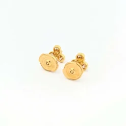 Boucles d'oreilles or jaune, diamants, saphirs