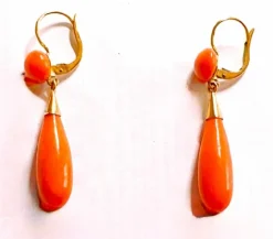 Boucles d'oreilles Or jaune Corail