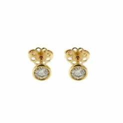 Boucles d'oreilles or jaune diamants